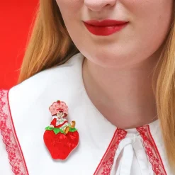 Sitting On A Strawberry Brooch