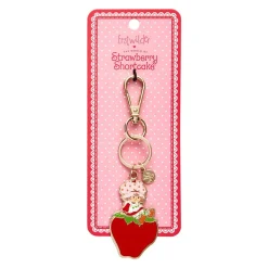 Sitting On A Strawberry Enamel Key Ring