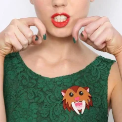 Smilodon Smiles Sabre Tooth Tiger Brooch