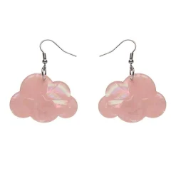 Solid Cloud Solid Glitter Resin Drop Earrings - Pink