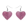 Solid Heart Ripple Resin Drop Earrings - Mauve