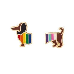 Spiffy The Supportive Dog Enamel Earrings