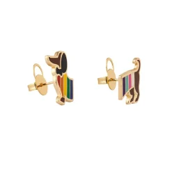 Spiffy The Supportive Dog Enamel Earrings