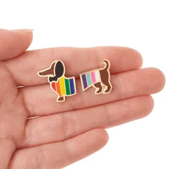 Spiffy The Supportive Dog Enamel Earrings