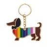 Spiffy The Supportive Dog Enamel Key Ring