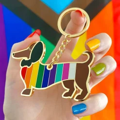 Spiffy The Supportive Dog Enamel Key Ring