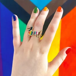 Spiffy The Supportive Dog Enamel Ring