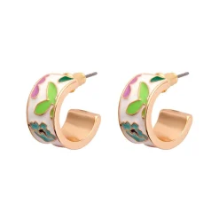 Spring To Life Enamel Huggie Earrings
