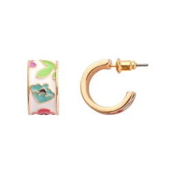 Spring To Life Enamel Huggie Earrings