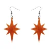 Starburst Ripple Resin Drop Earrings - Orange