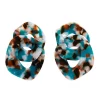 Statement Tort Chunky Chain Earrings - Blue