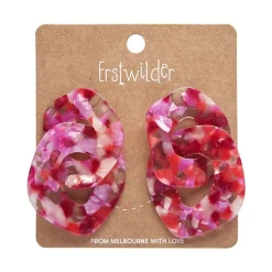 Statement Tort Chunky Chain Earrings - Pink