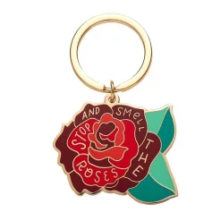 Stop And Smell The Roses Enamel Key Charm