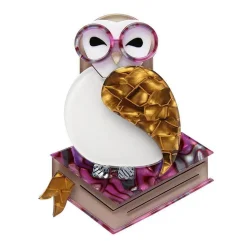 Studious Snow Owl Brooch