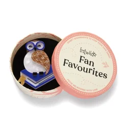 Studious Snow Owl Brooch