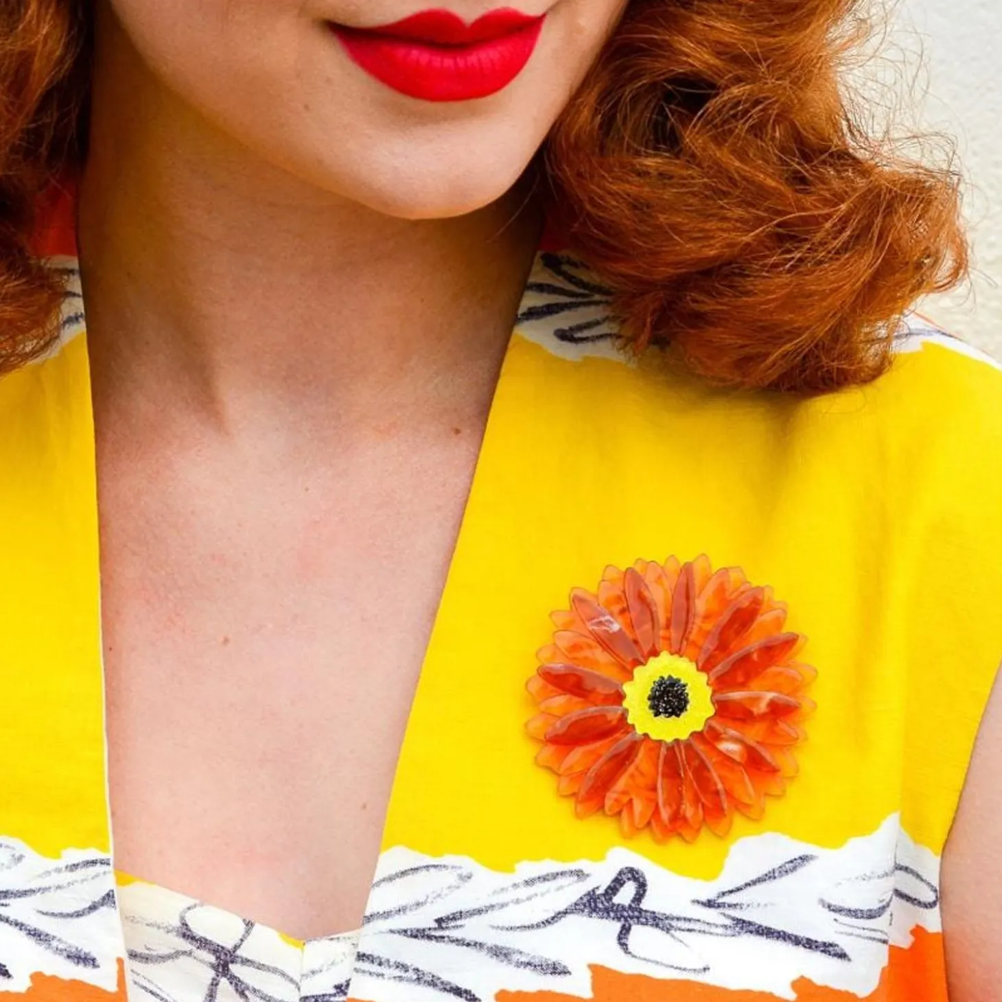 Sunshine Of Life Gerbera Brooch