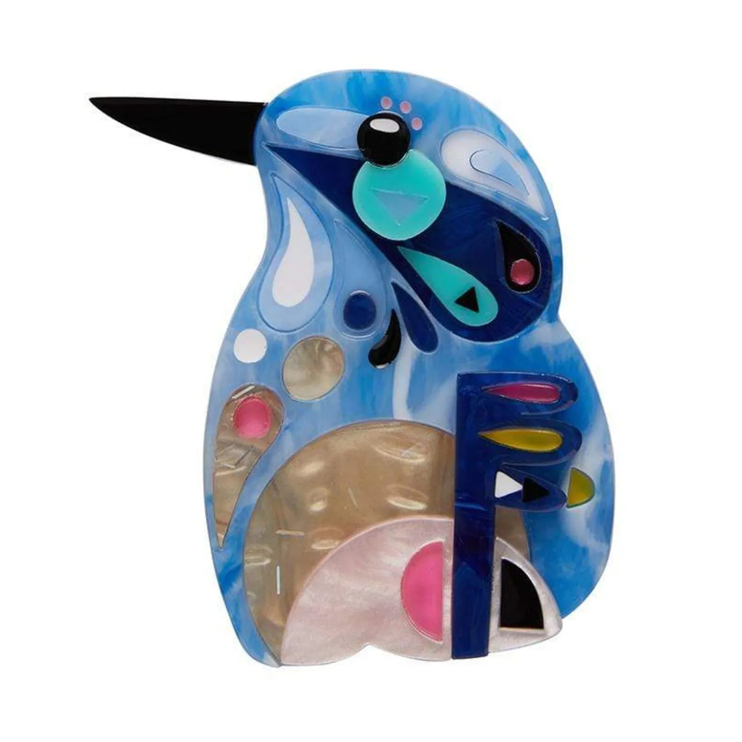The Astute Azure Kingfsher Brooch