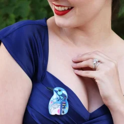 The Astute Azure Kingfsher Brooch