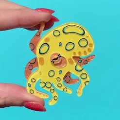 The Busy Blue-Ringed Octopus Brooch