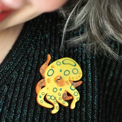 The Busy Blue-Ringed Octopus Brooch