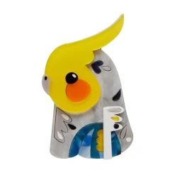 The Coy Cockatiel Brooch
