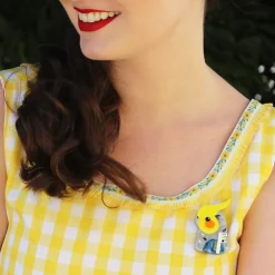 The Coy Cockatiel Brooch
