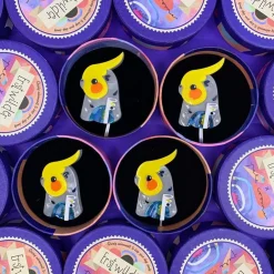 The Coy Cockatiel Brooch