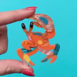 The Guarded Golden Ghost Crab Brooch