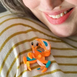 The Guarded Golden Ghost Crab Brooch
