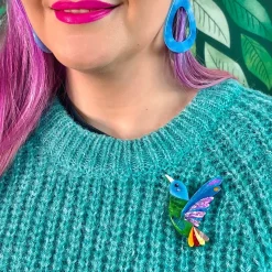 The Hardworking Hummingbird Brooch