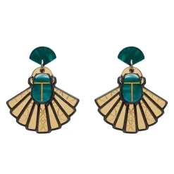 The Heart Of Egypt Scarab Drop Earrings