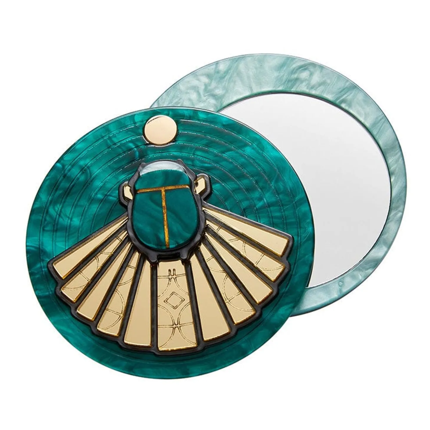 The Heart Of Egypt Scarab Mirror Compact