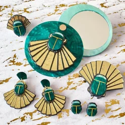 The Heart Of Egypt Scarab Mirror Compact