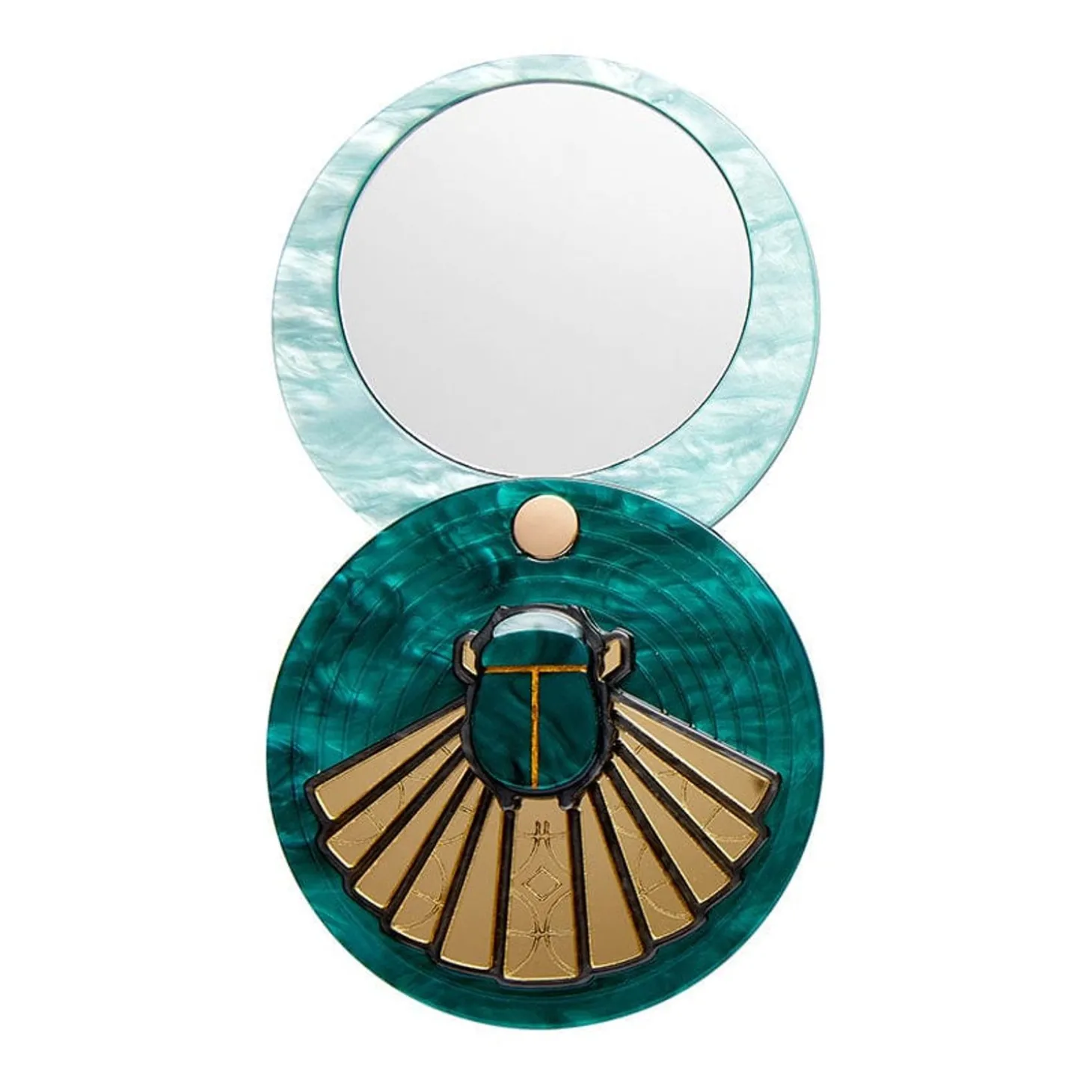 The Heart Of Egypt Scarab Mirror Compact