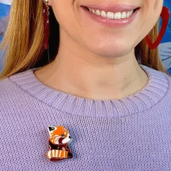 The Rakish Red Panda Mini Brooch