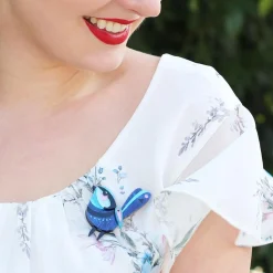 The Splendid Fairy Wren Brooch