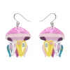 The Whimsical White Spotted Jellyfish Drop Earrings
