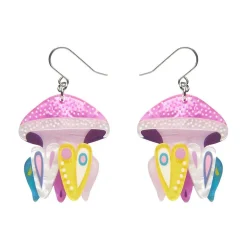 The Whimsical White Spotted Jellyfish Drop Earrings