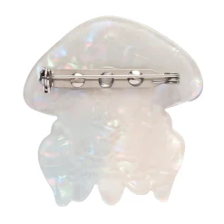 The Whimsical White Spotted Jellyfish Brooch
