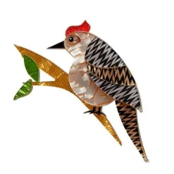 Tori Tree Drummer Bird Brooch