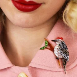 Tori Tree Drummer Bird Brooch
