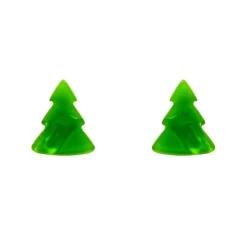 Tree Ripple Stud Earrings - Green
