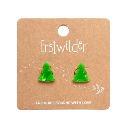 Tree Ripple Stud Earrings - Green