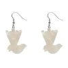 Wagtail Ripple Glitter Resin Drop Earrings - Cream