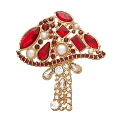 Well Spotted Stone Set Crystal Brooch