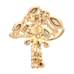 Well Spotted Stone Set Crystal Brooch
