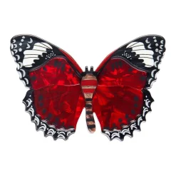 Wings Laced In Red Brooch
