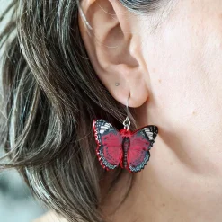Wings Laced In Red Earrings