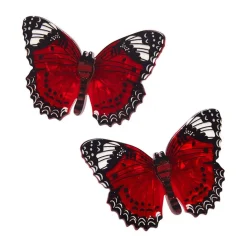 Wings Laced In Red Hair Clips Set - 2 Piece