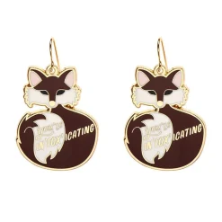 You'Re In"Fox"Icating Enamel Drop Earrings